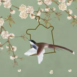 SAKURA NG | Carta da parati fiori e uccellini